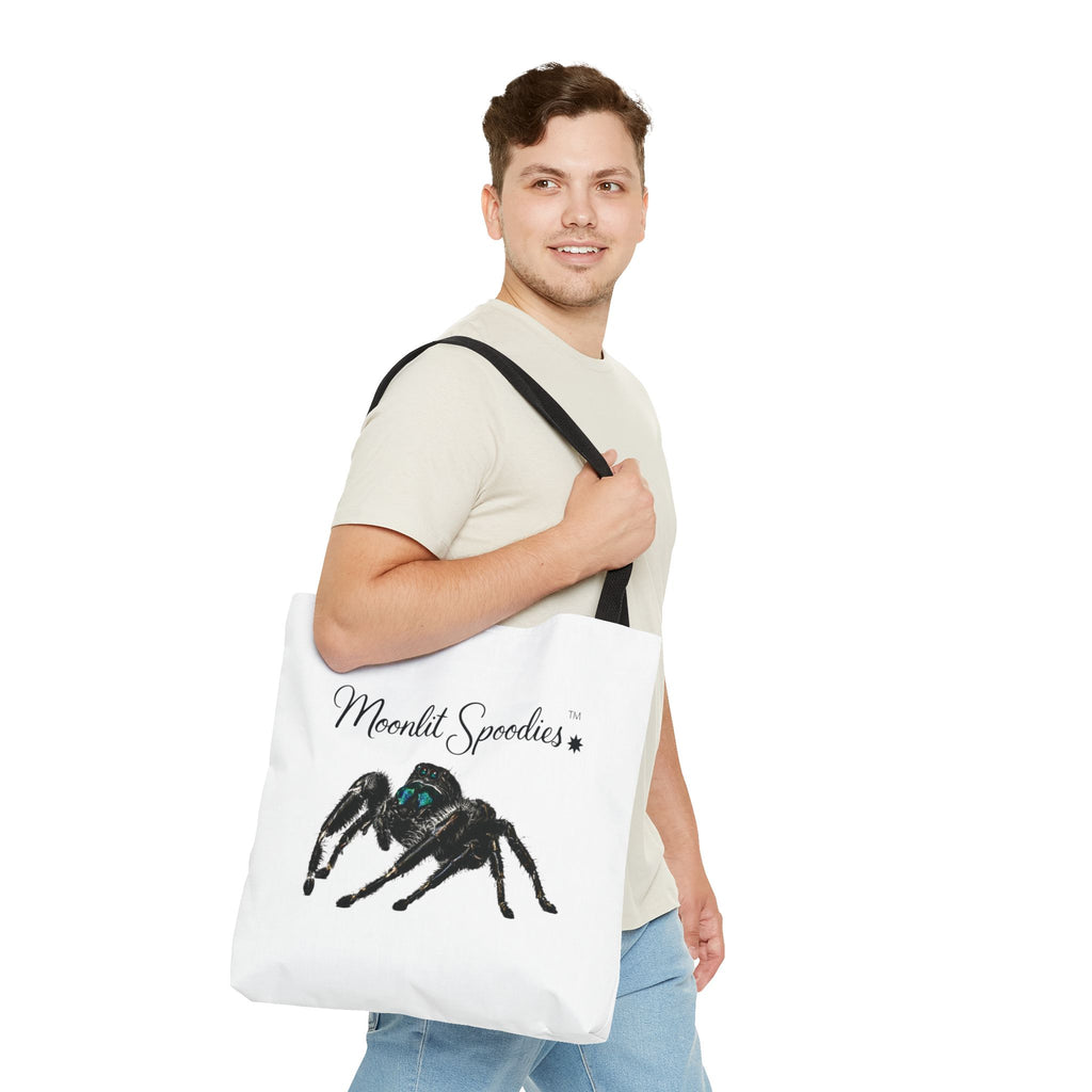 Moonlit Spoodies Tote Bag — Cute Jumping Spider Illustration