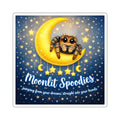 Square Sticker — "Moonlit Spoodies" Cute Spider on Crescent Moon Sticker