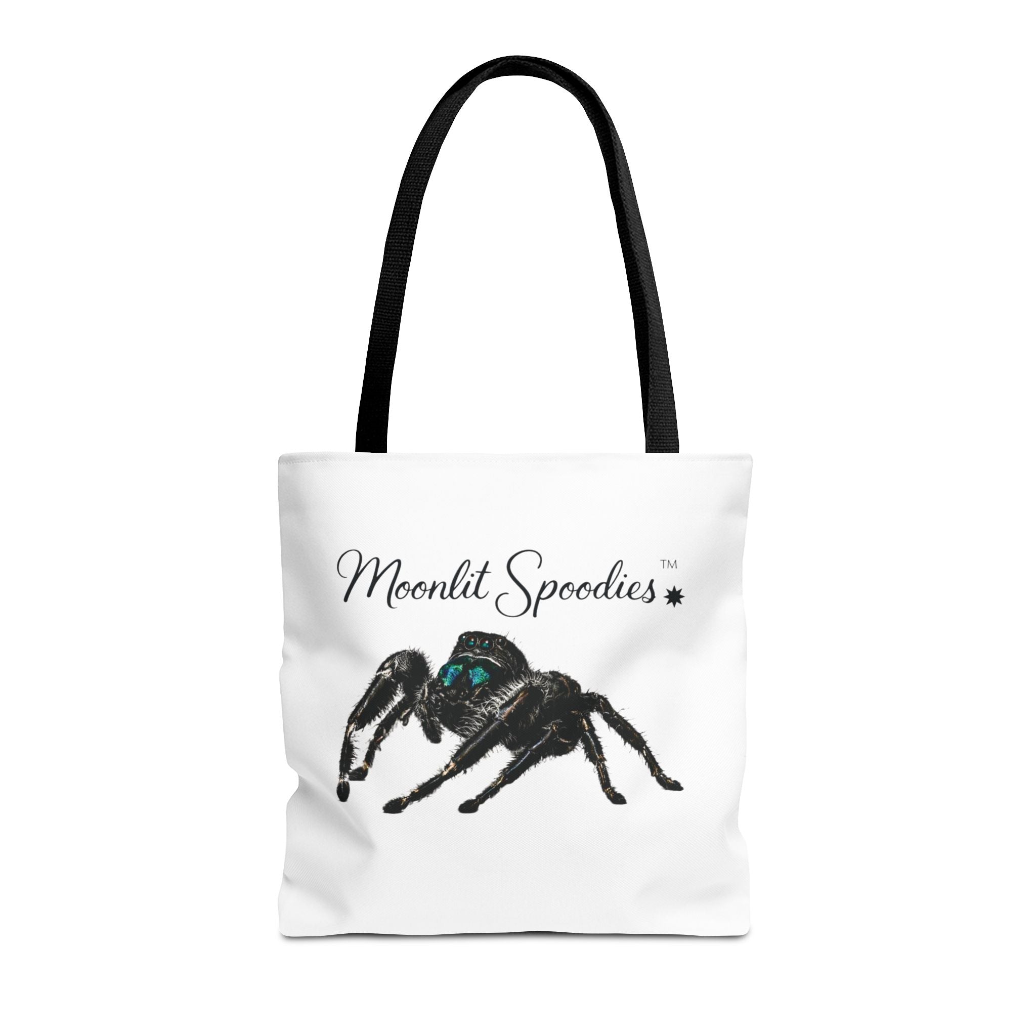 Moonlit Spoodies Tote Bag — Cute Jumping Spider Illustration