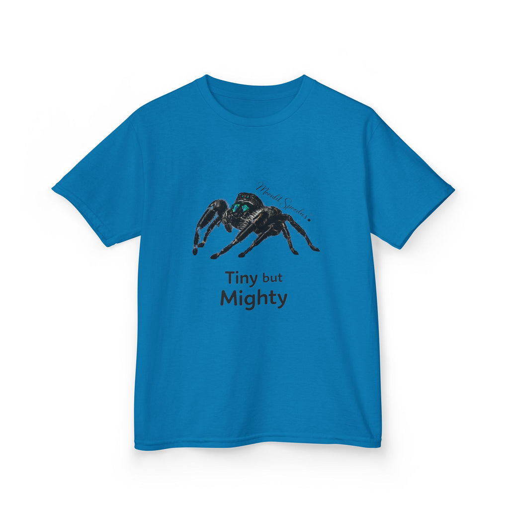Kids T-Shirt — 'Tiny but Mighty' Jumping Spider Graphic