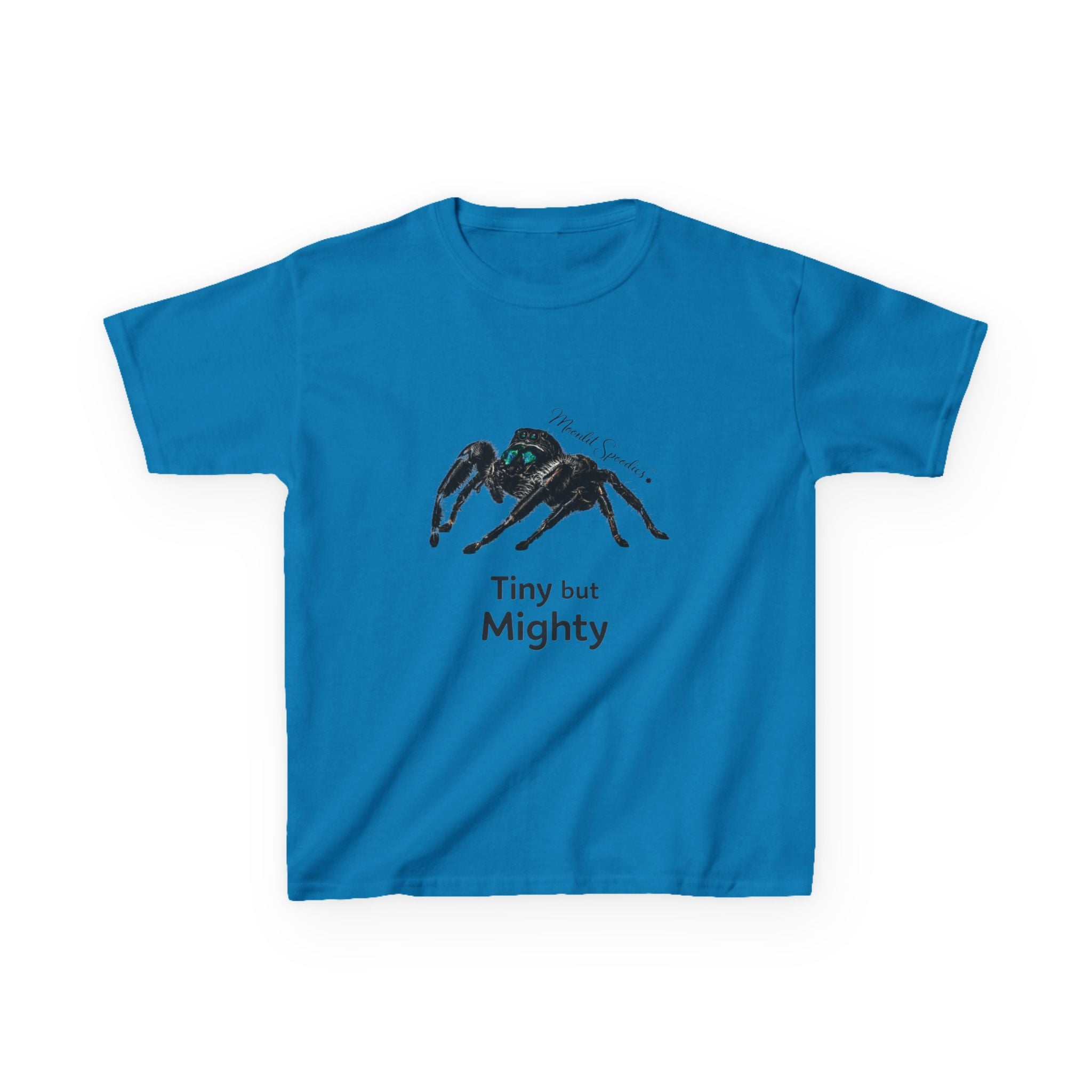 Kids T-Shirt — 'Tiny but Mighty' Jumping Spider Graphic