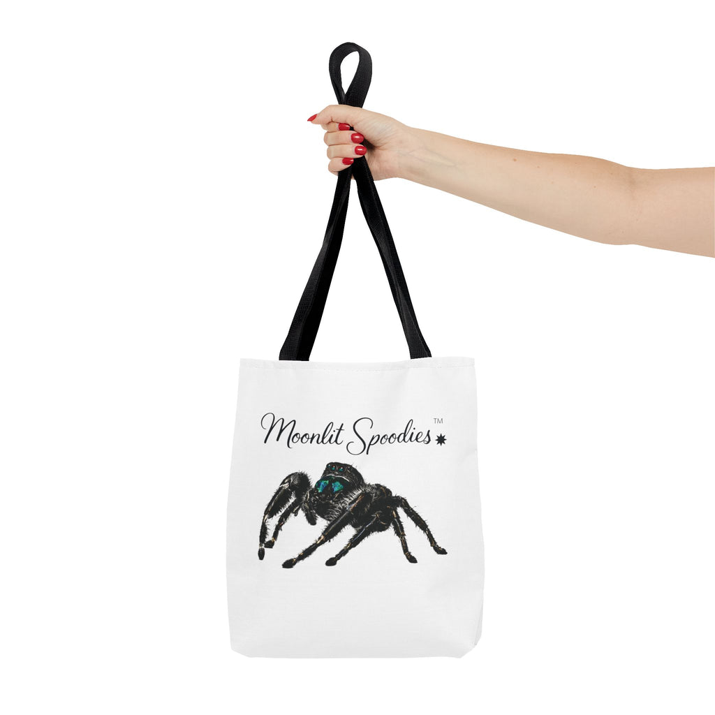 Moonlit Spoodies Tote Bag — Cute Jumping Spider Illustration