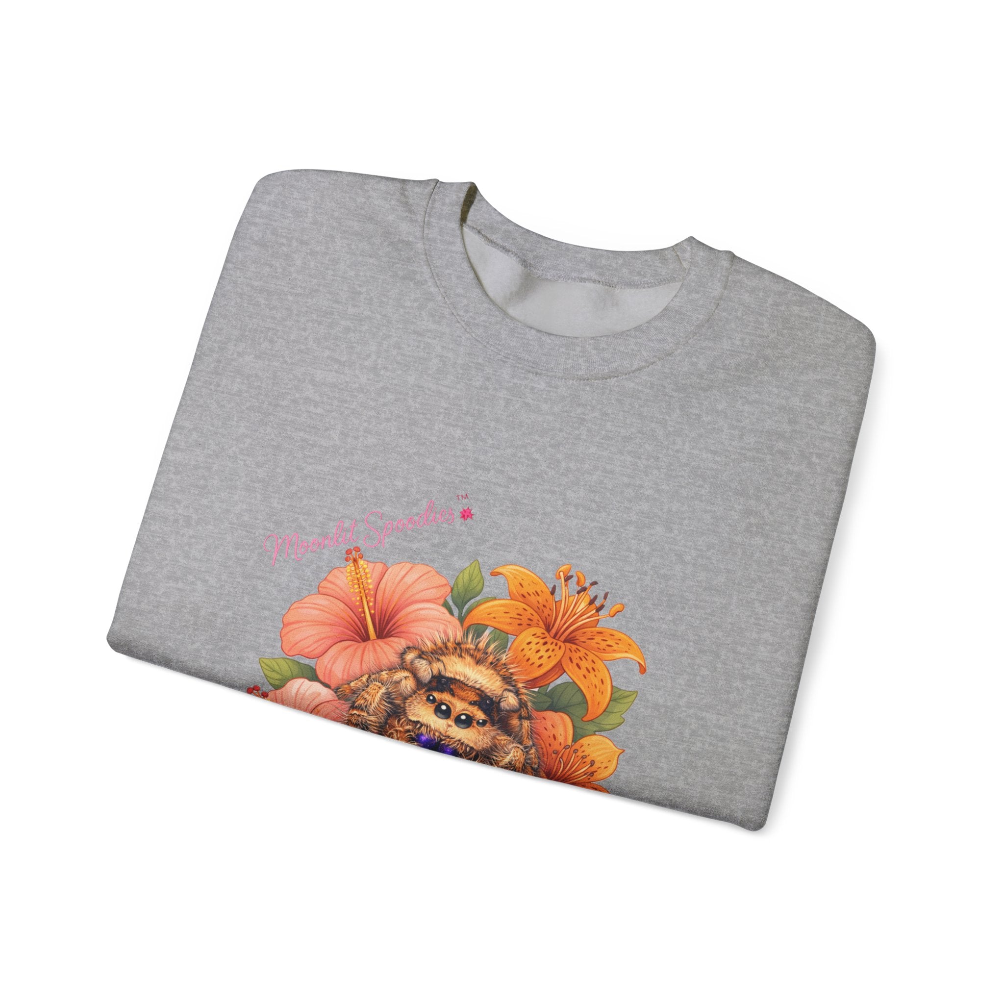 Tiger Lily Floral Sweatshirt — 'Tiger Lily' Vintage Flower & Tiger Sketch Crewneck