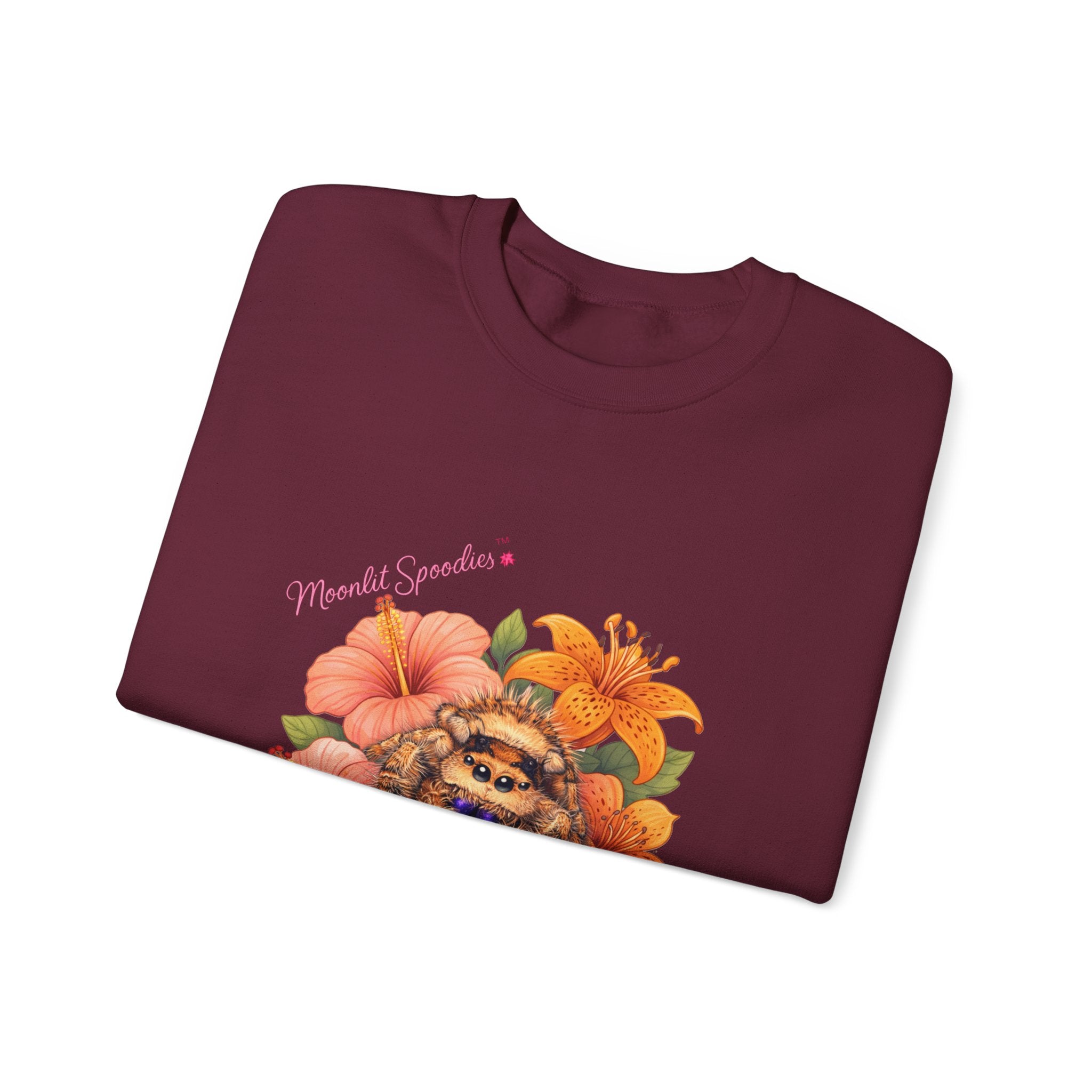 Tiger Lily Floral Sweatshirt — 'Tiger Lily' Vintage Flower & Tiger Sketch Crewneck