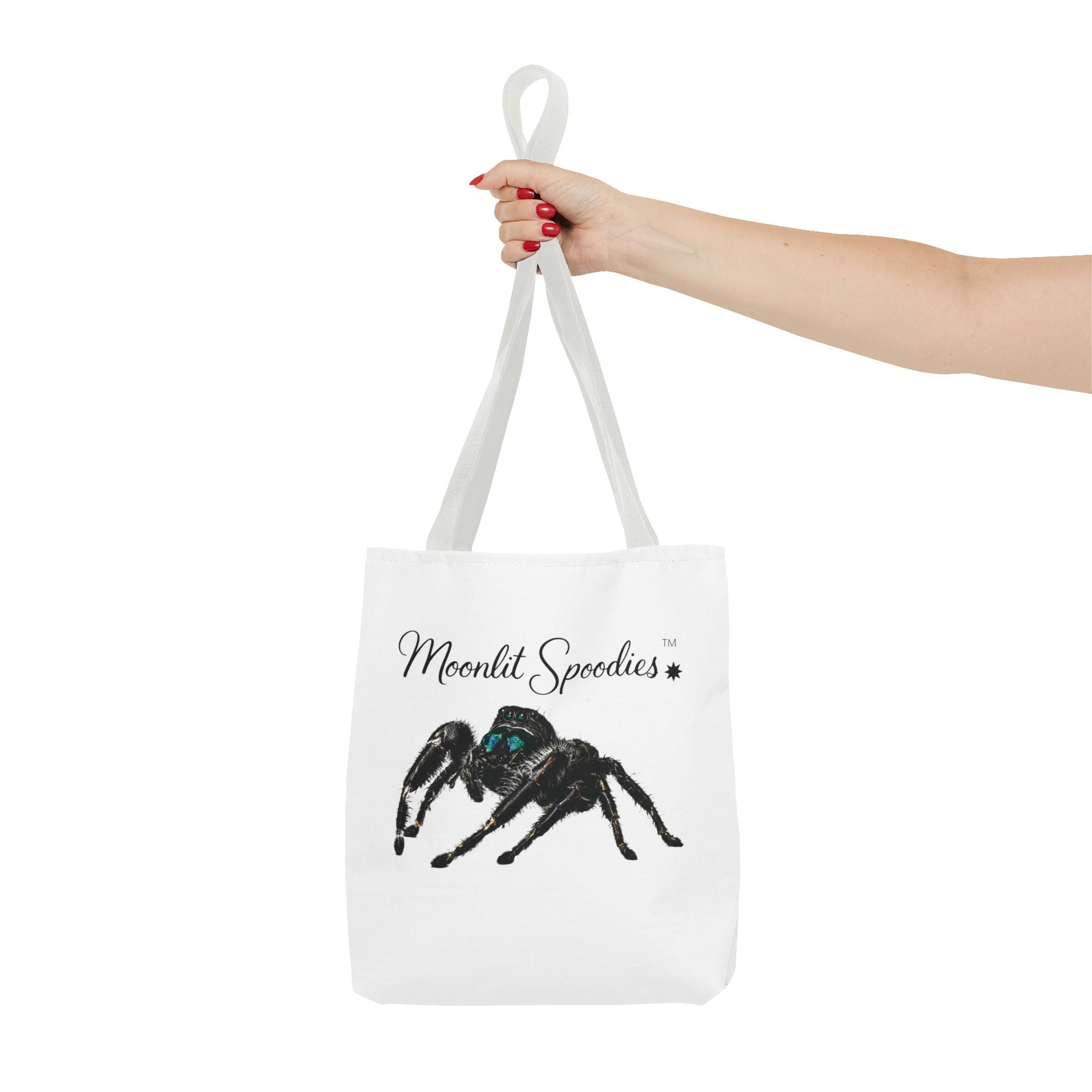 Moonlit Spoodies Tote Bag — Cute Jumping Spider Illustration