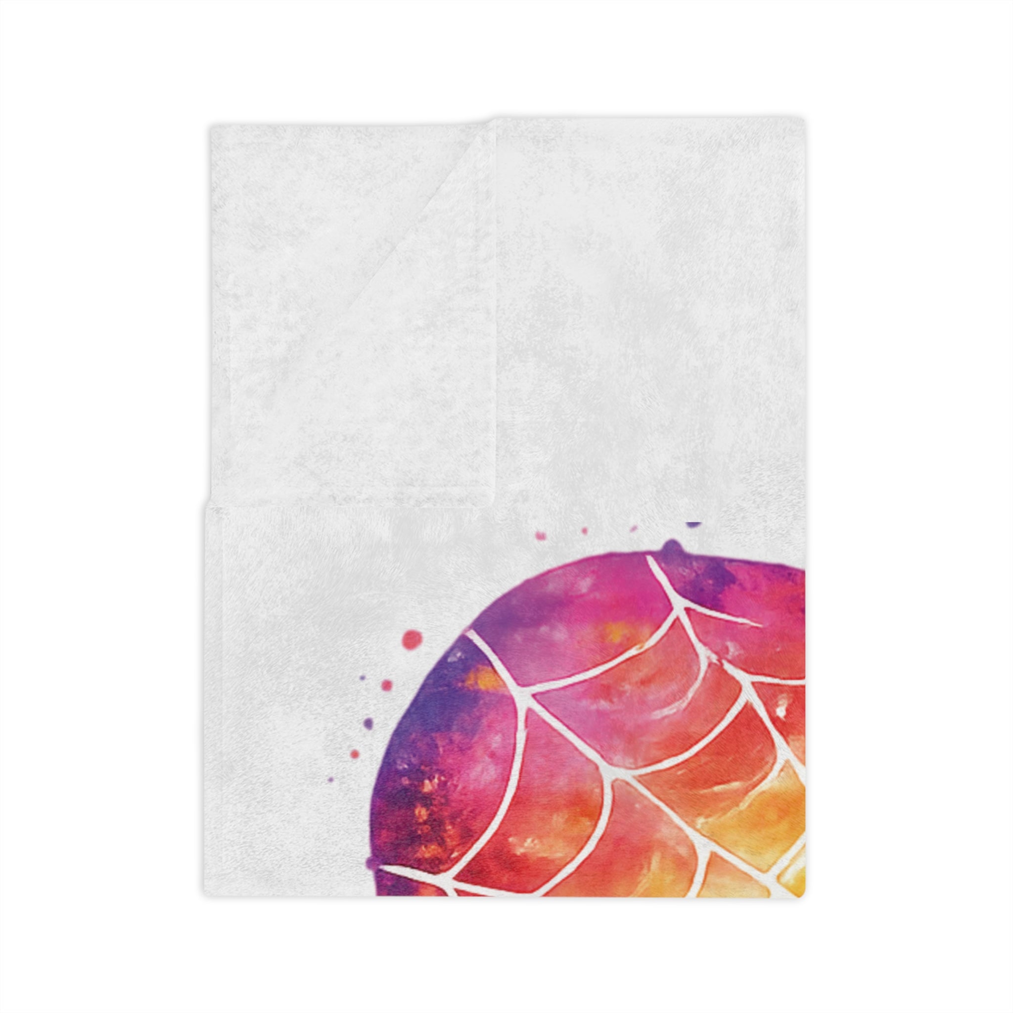 Velveteen Microfiber Blanket — Rainbow Watercolor Heart with Spiderweb Design (Moonlit Spoodies)