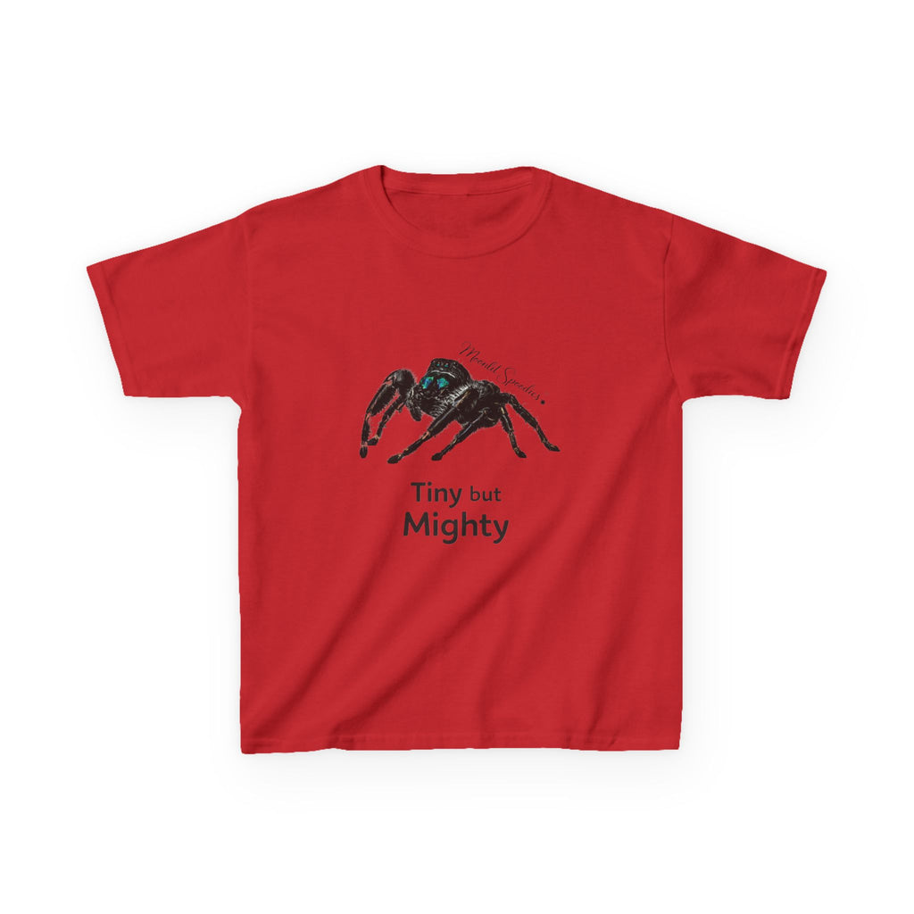 Kids T-Shirt — 'Tiny but Mighty' Jumping Spider Graphic