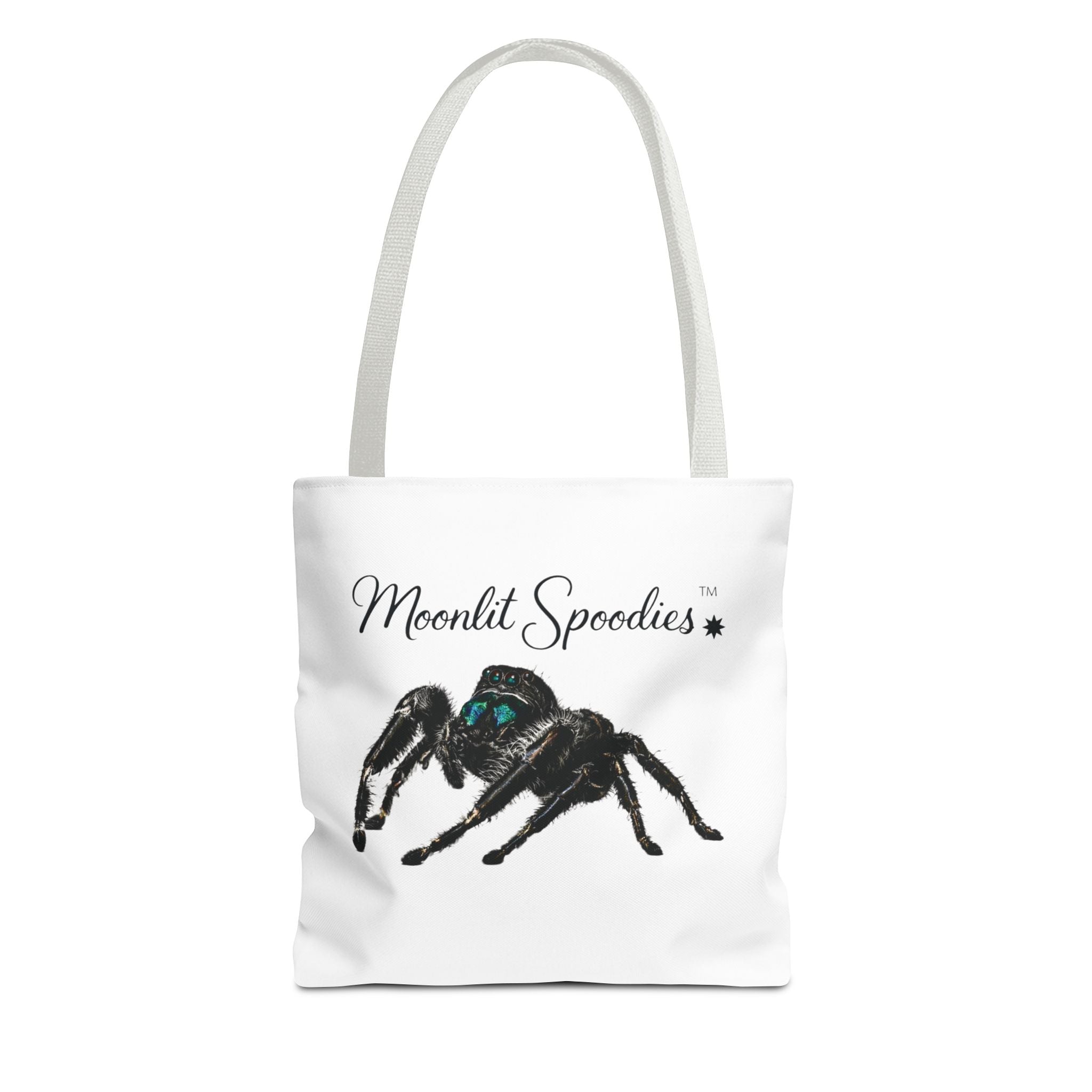 Moonlit Spoodies Tote Bag — Cute Jumping Spider Illustration