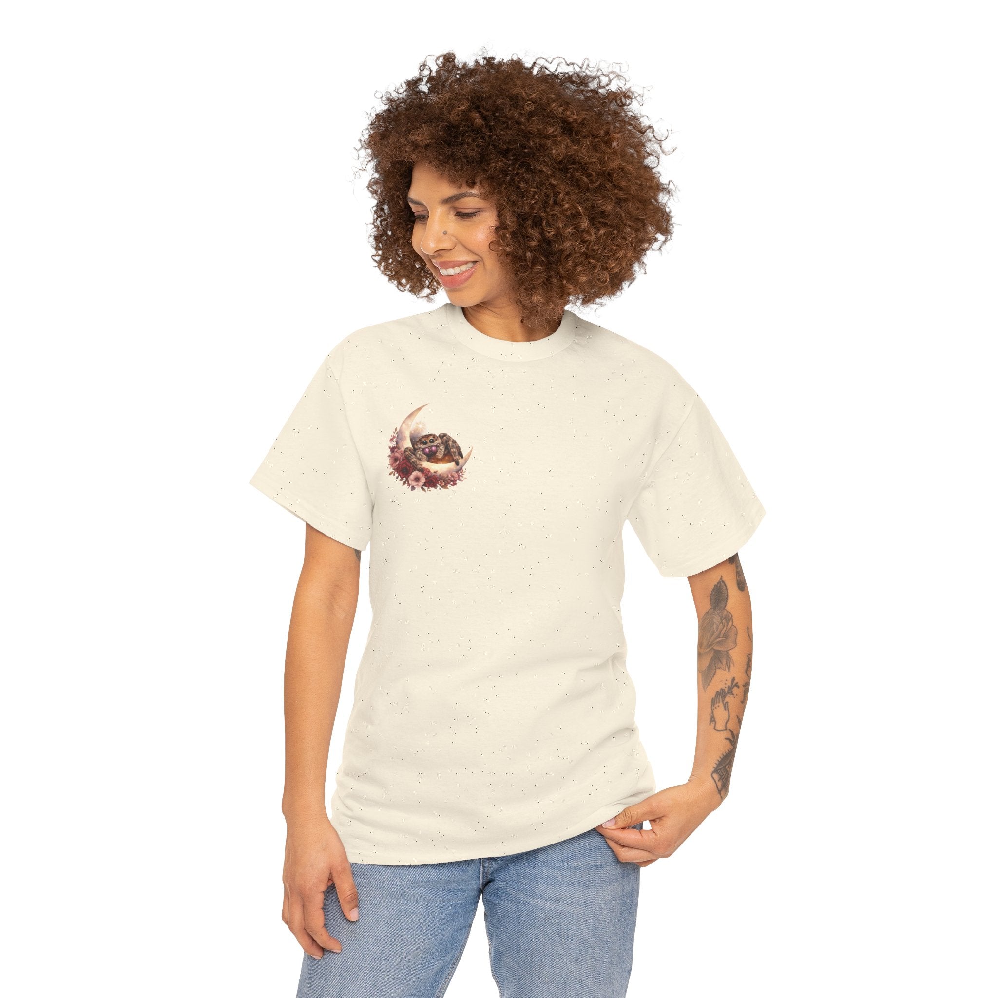 Moonlit Spoodies Tee — Minimal Sorsha Front Graphic with Logo & Slogan Back