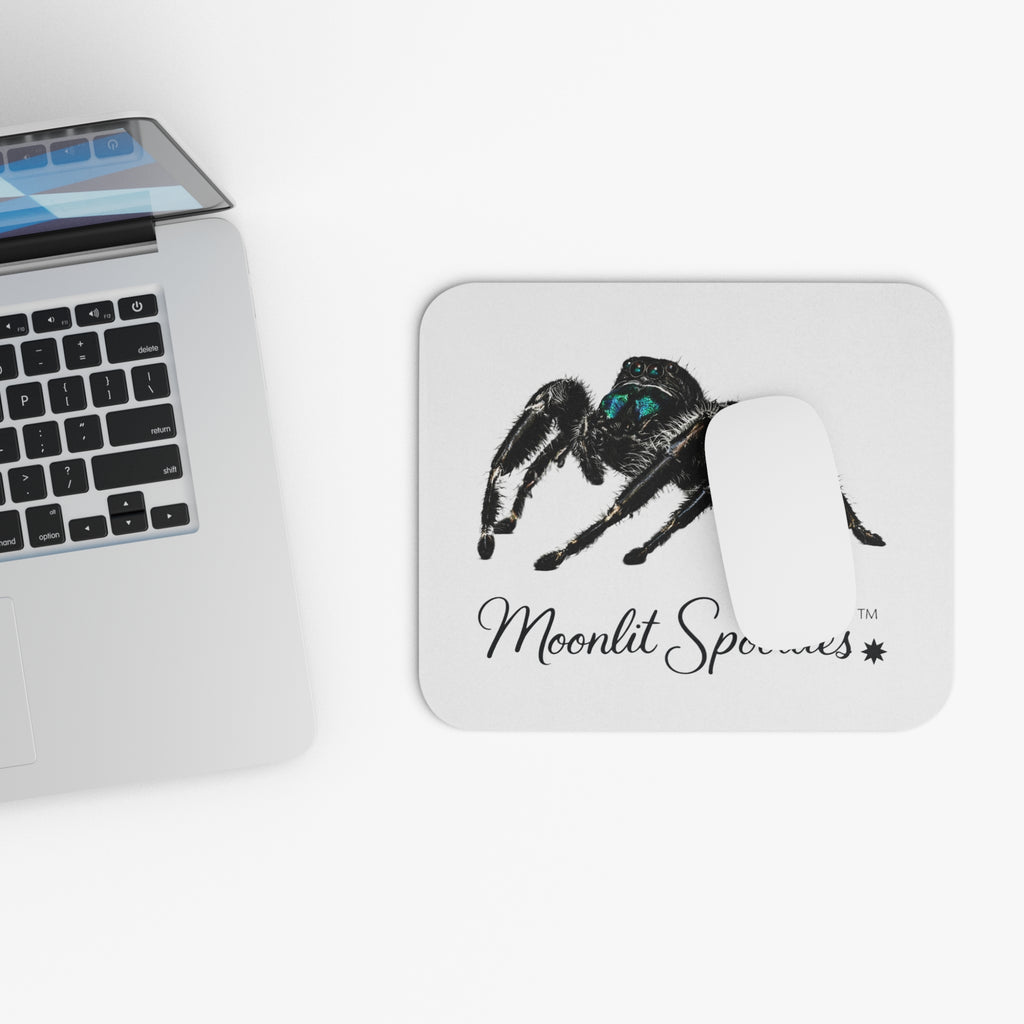 Spider Logo Mouse Pad — 'Moonlit Spoodies' Desk Mat for Gamers & Arachnid Lovers
