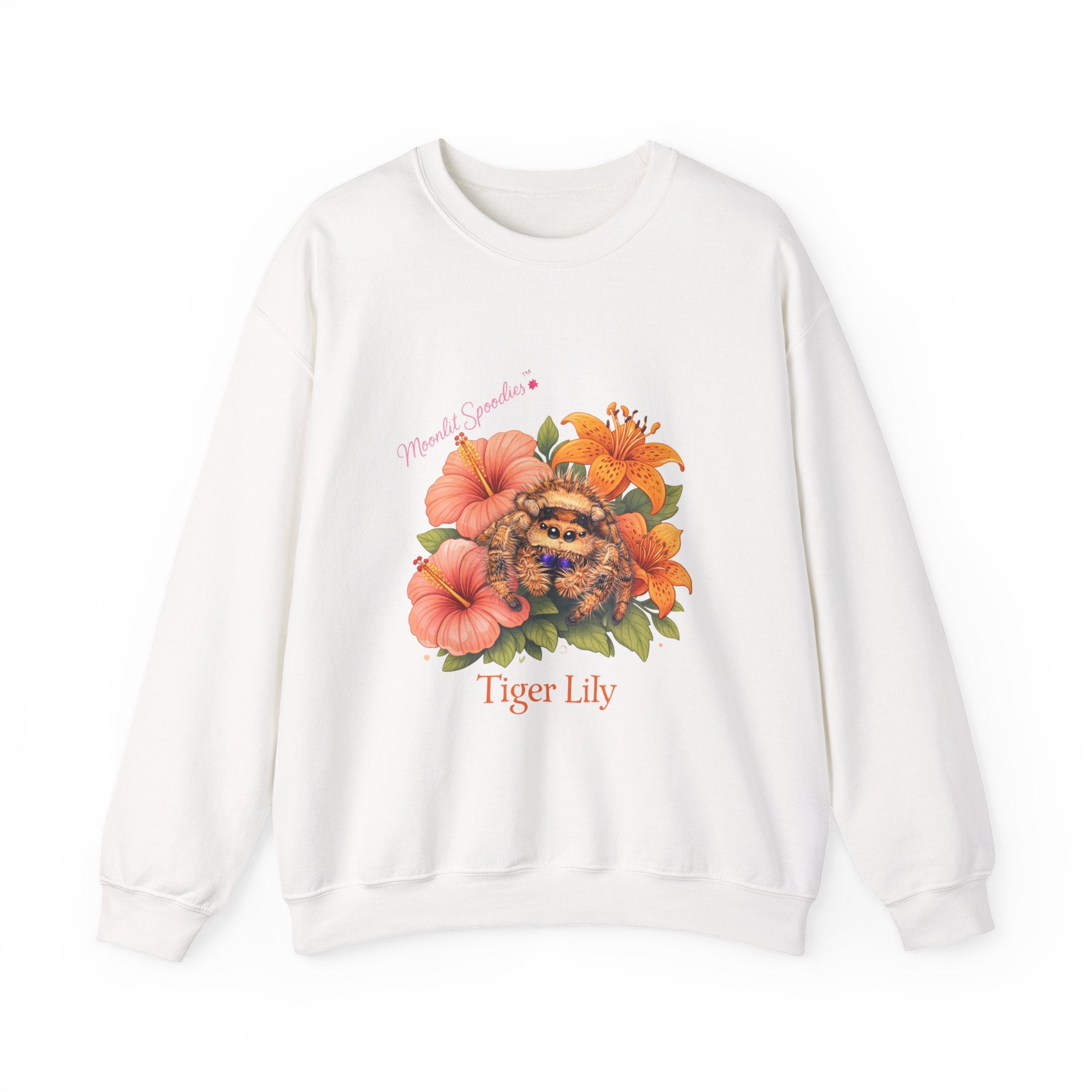 Tiger Lily Floral Sweatshirt — 'Tiger Lily' Vintage Flower & Tiger Sketch Crewneck