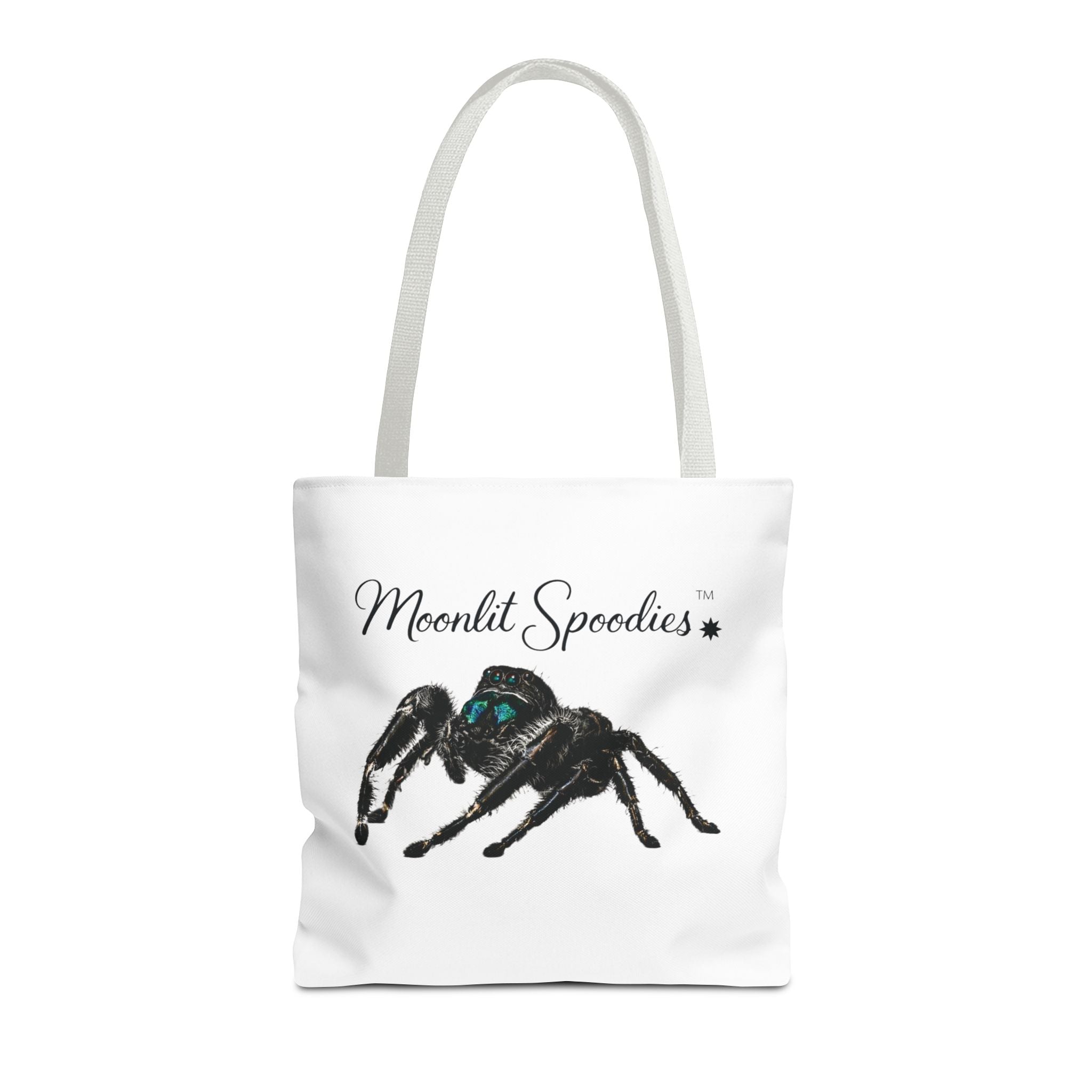 Moonlit Spoodies Tote Bag — Cute Jumping Spider Illustration