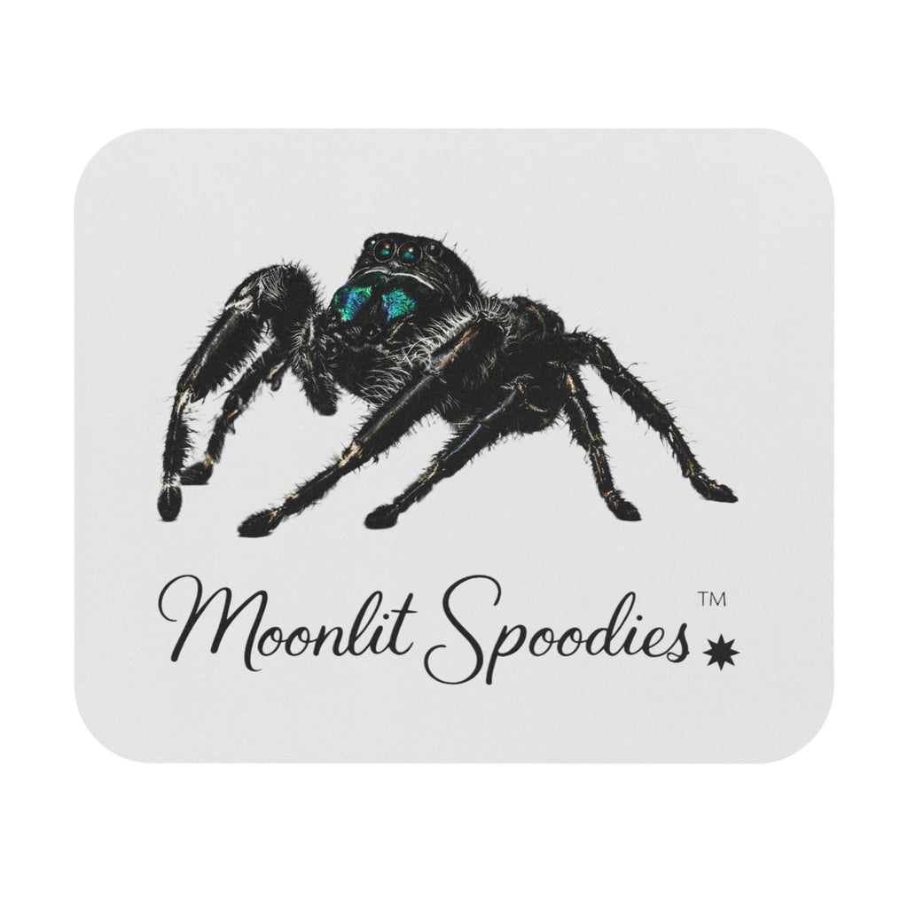 Spider Logo Mouse Pad — 'Moonlit Spoodies' Desk Mat for Gamers & Arachnid Lovers