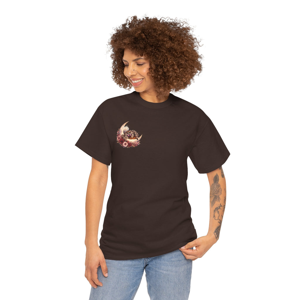 Moonlit Spoodies Tee — Minimal Sorsha Front Graphic with Logo & Slogan Back