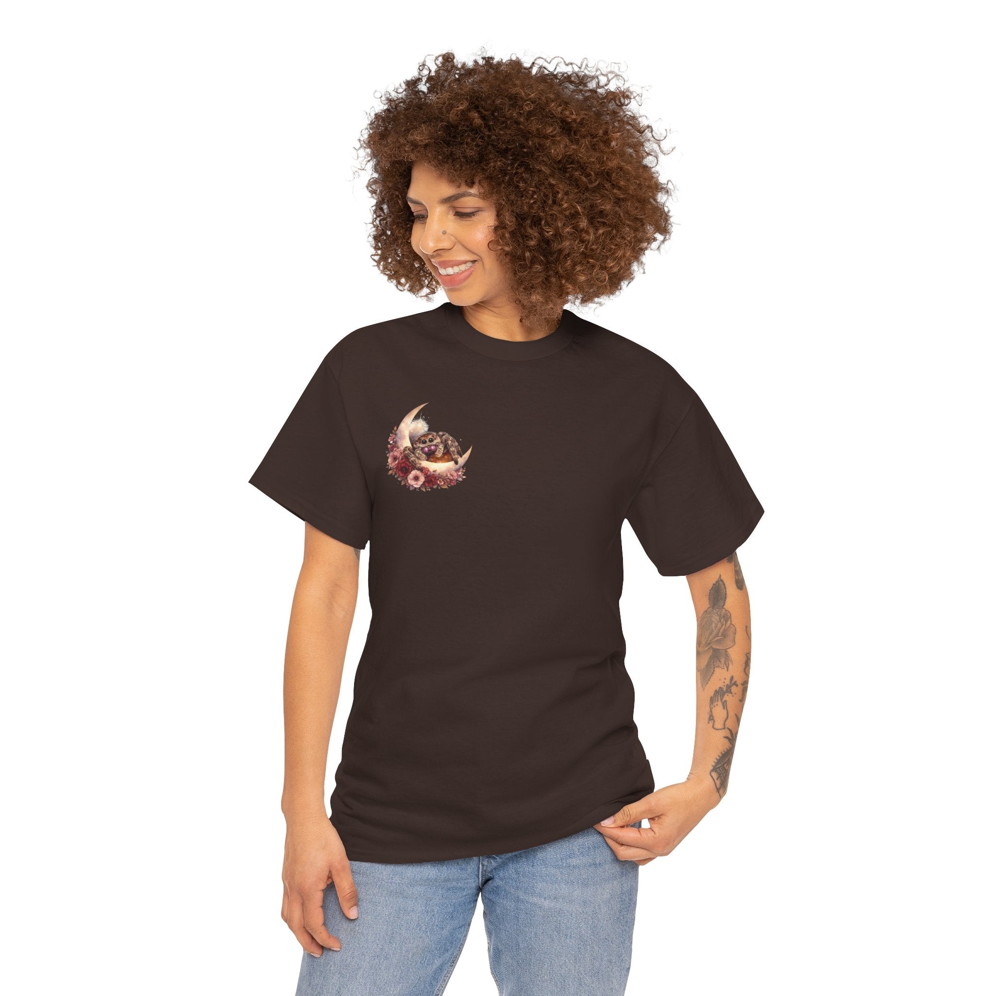 Moonlit Spoodies Tee — Minimal Sorsha Front Graphic with Logo & Slogan Back