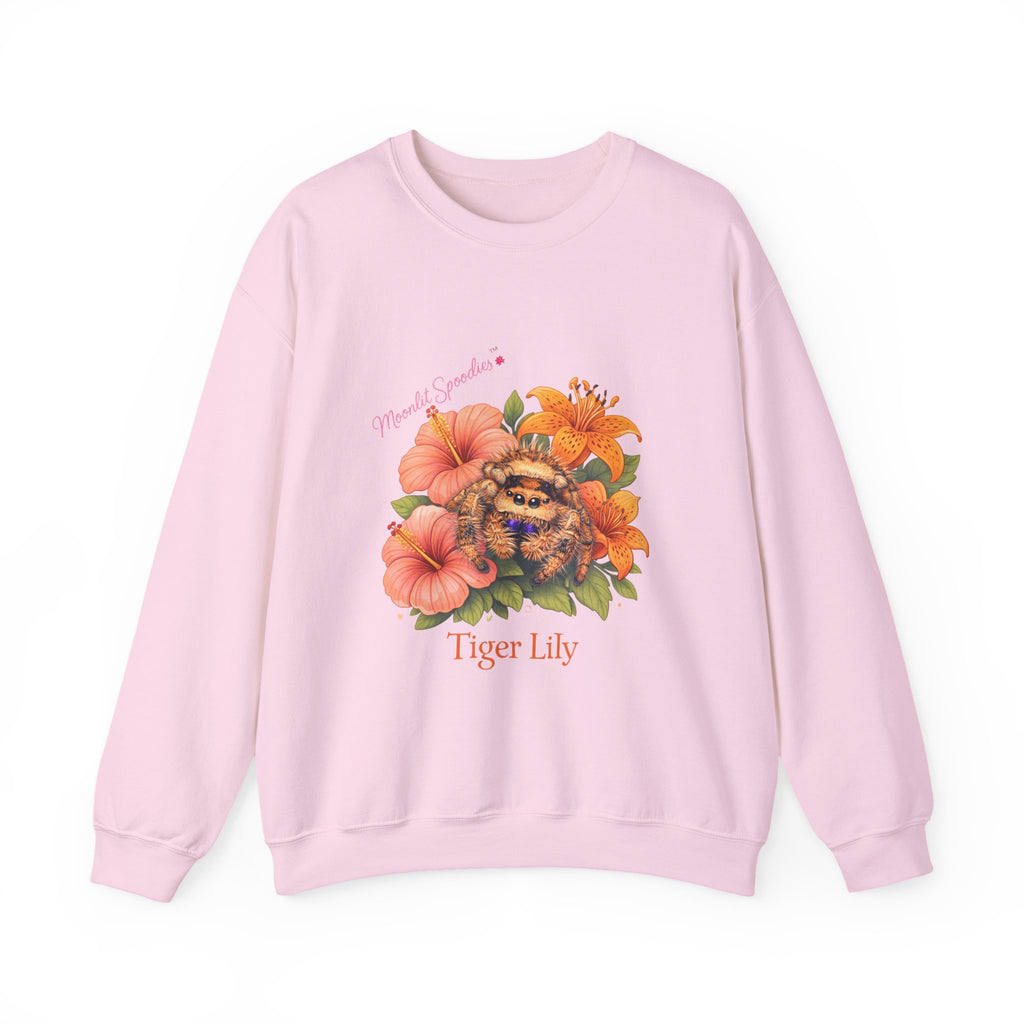 Tiger Lily Floral Sweatshirt — 'Tiger Lily' Vintage Flower & Tiger Sketch Crewneck