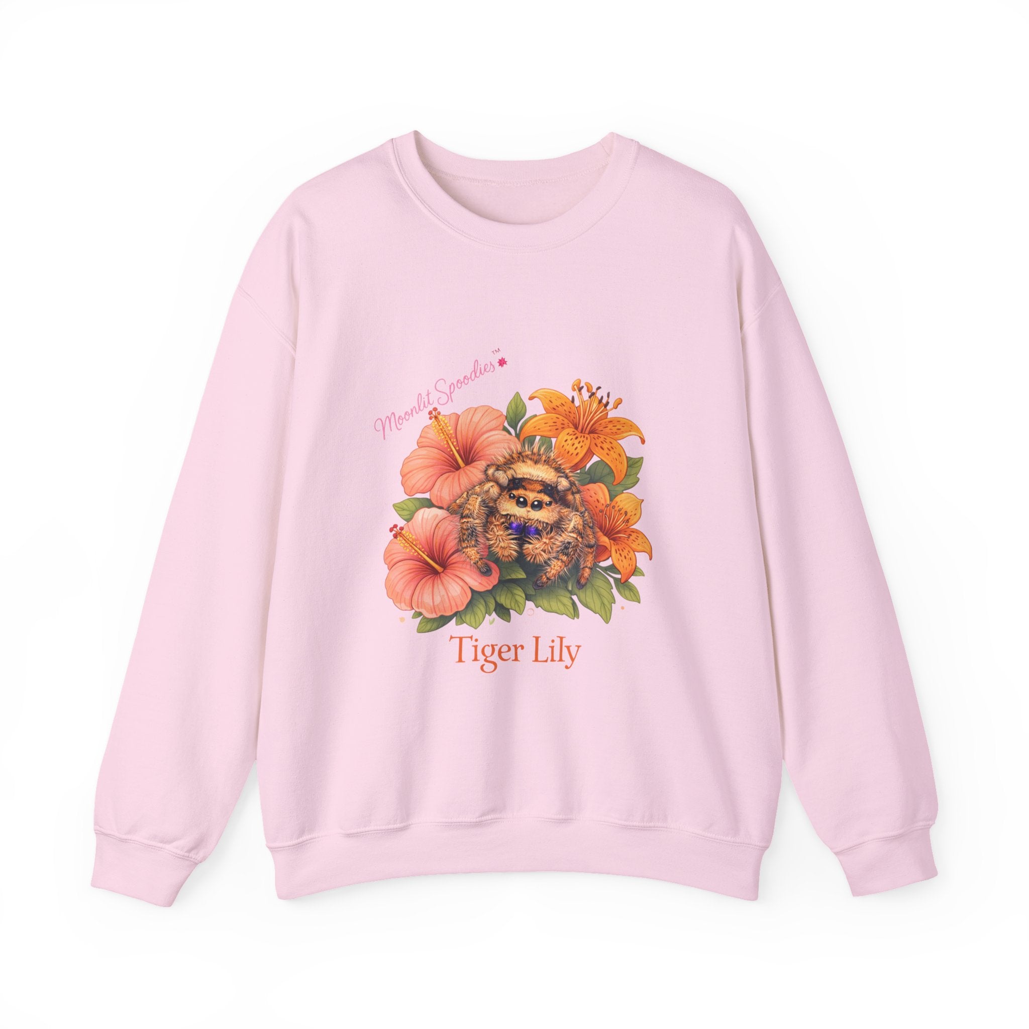 Tiger Lily Floral Sweatshirt — 'Tiger Lily' Vintage Flower & Tiger Sketch Crewneck