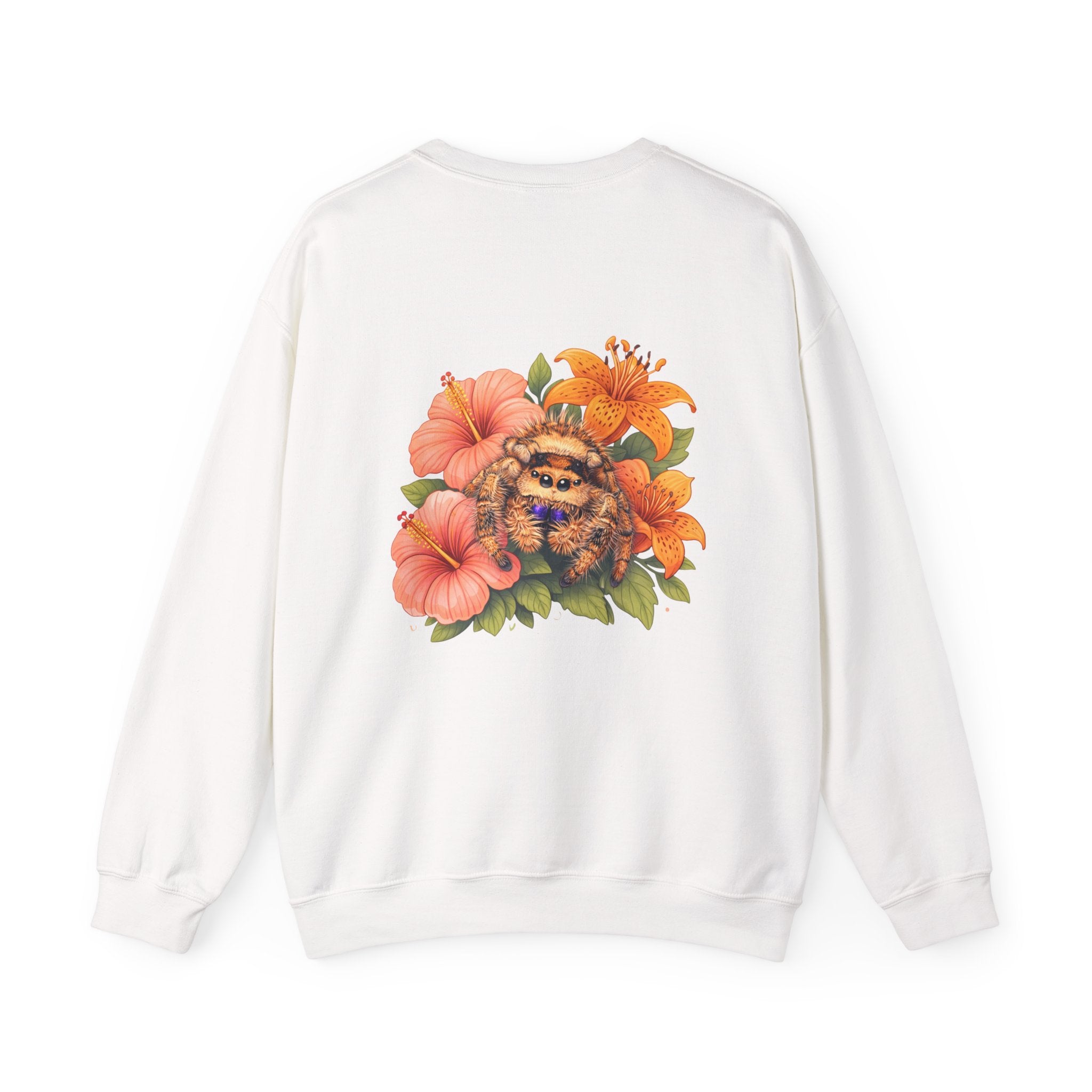 Tiger Lily Jumping Spider Sweatshirt — Moonlit Spoodies Floral Backprint