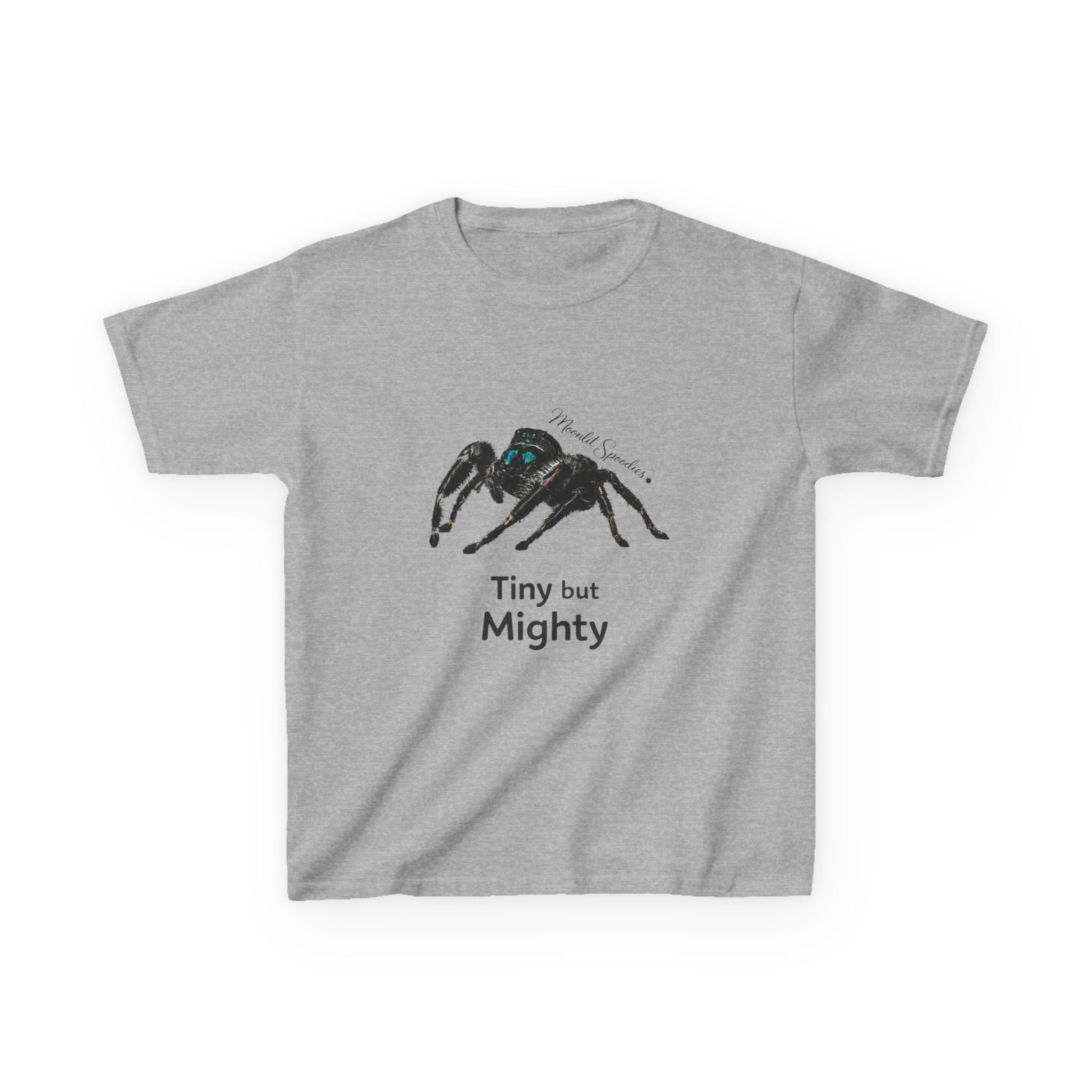 Kids T-Shirt — 'Tiny but Mighty' Jumping Spider Graphic
