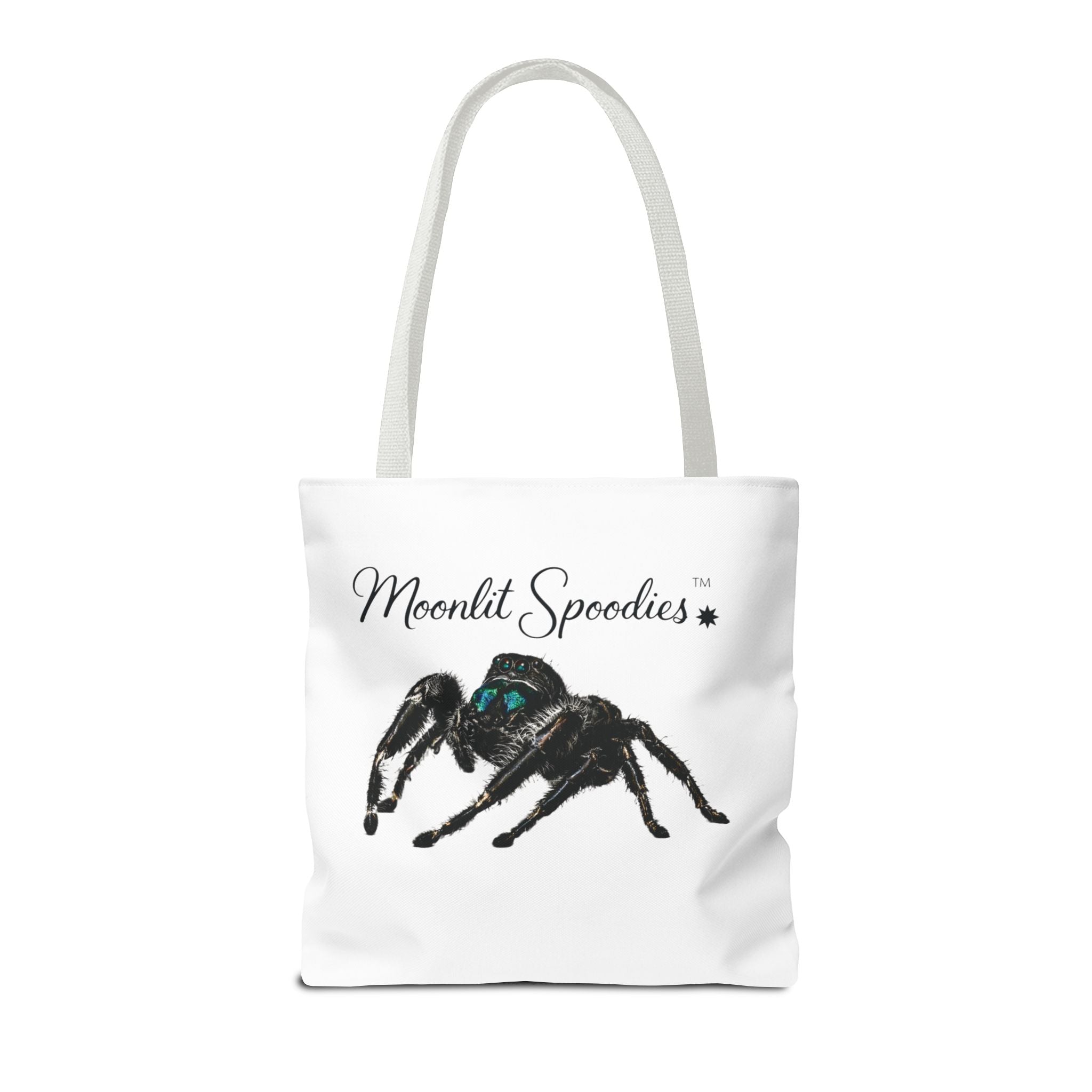 Moonlit Spoodies Tote Bag — Cute Jumping Spider Illustration
