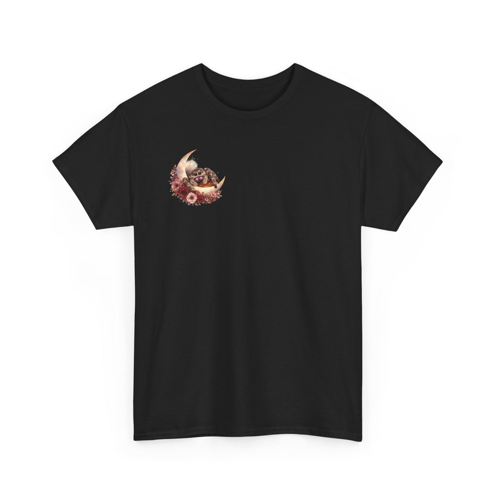 Moonlit Spoodies Tee — Minimal Sorsha Front Graphic with Logo & Slogan Back
