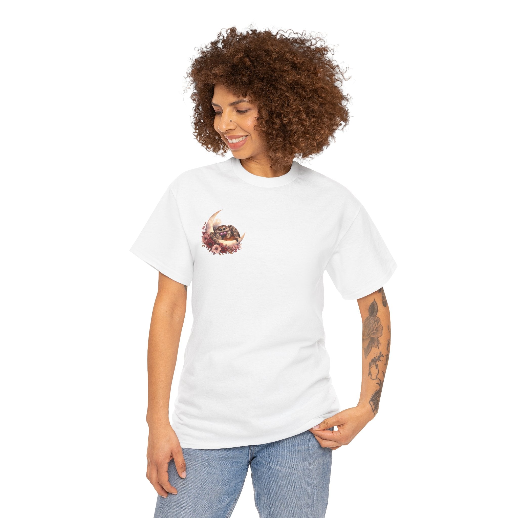 Moonlit Spoodies Tee — Minimal Sorsha Front Graphic with Logo & Slogan Back