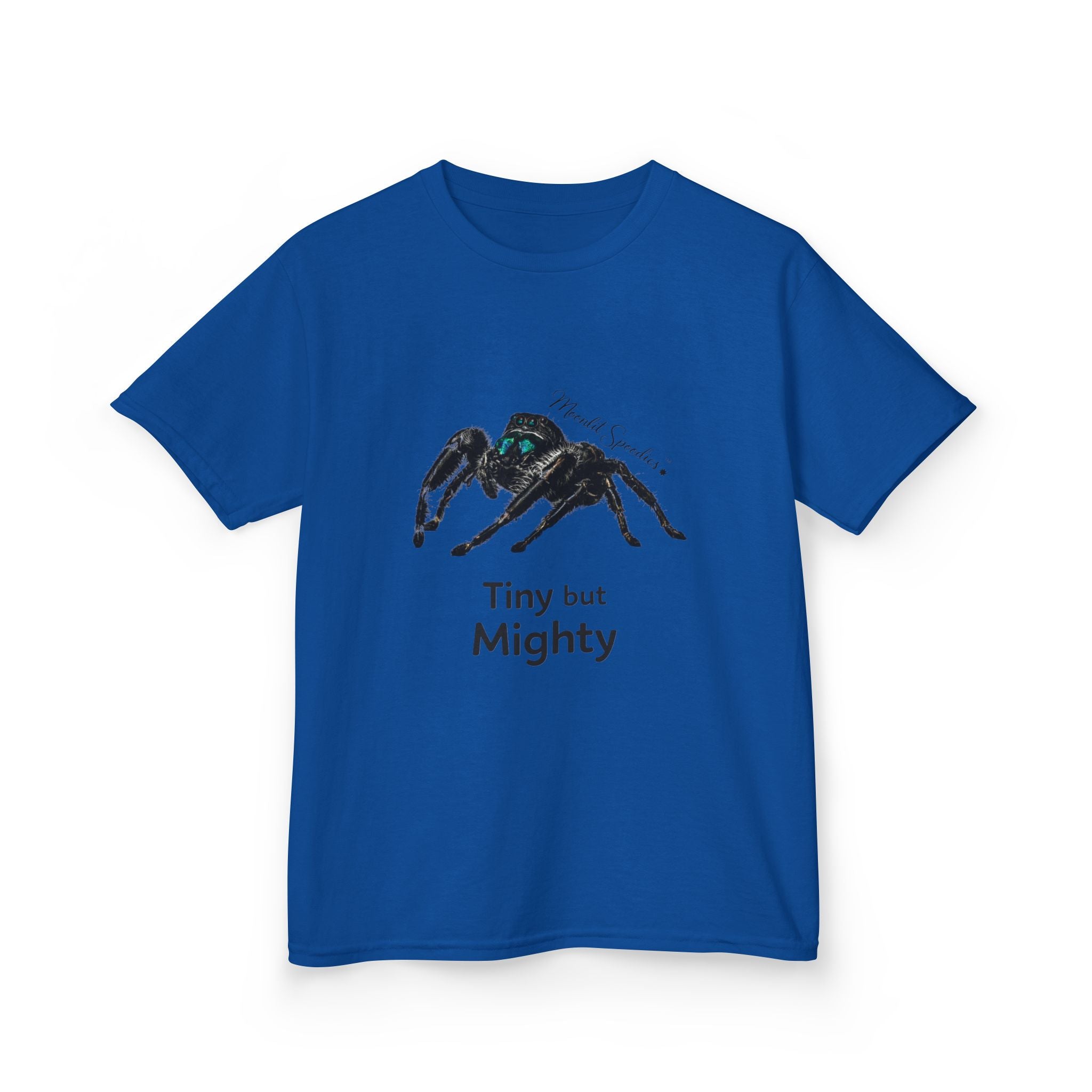 Kids T-Shirt — 'Tiny but Mighty' Jumping Spider Graphic