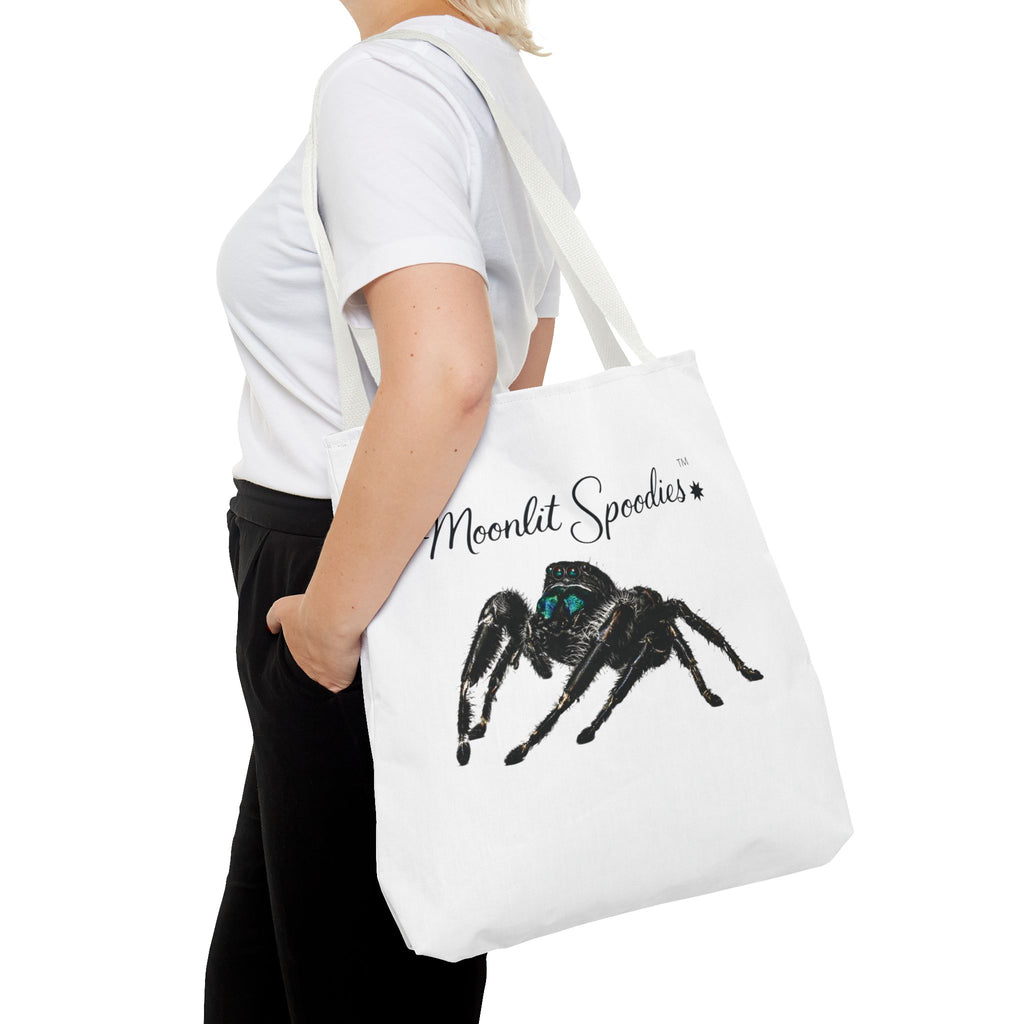 Moonlit Spoodies Tote Bag — Cute Jumping Spider Illustration