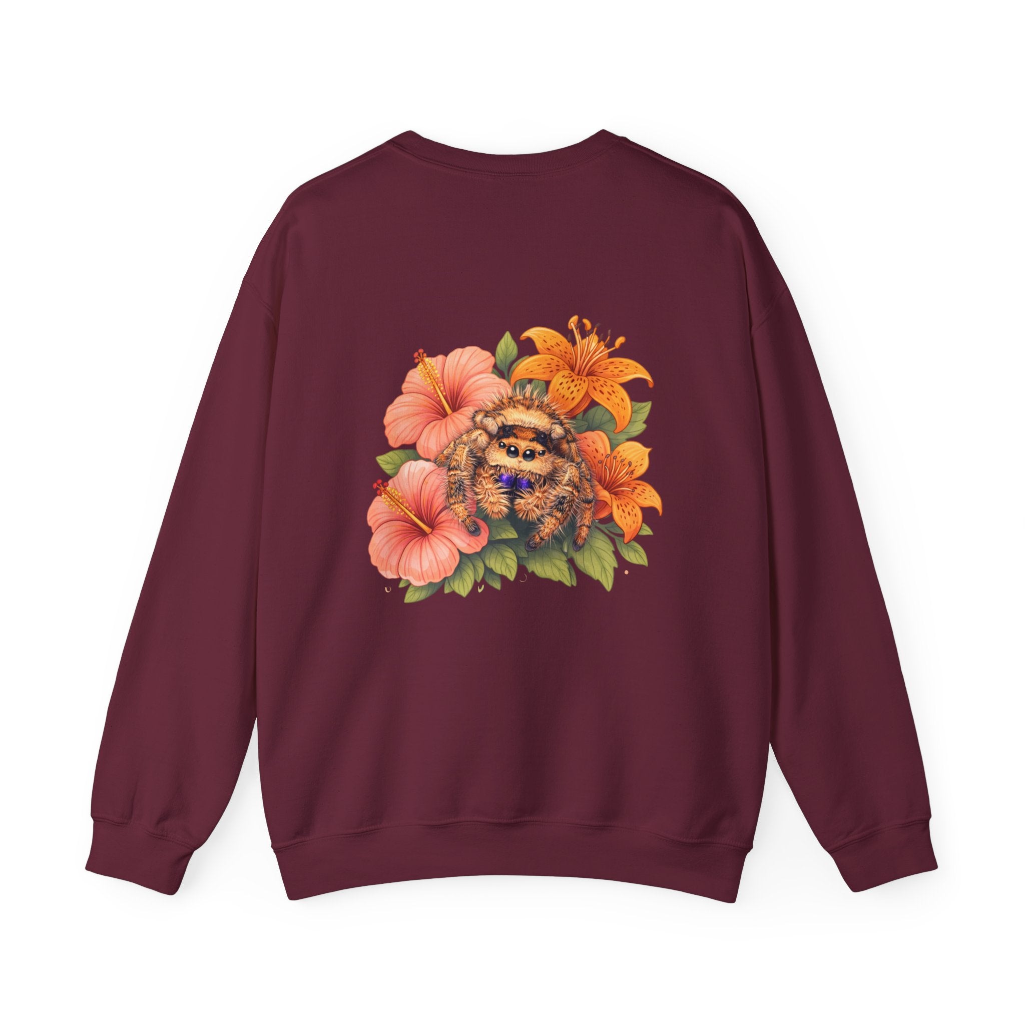 Tiger Lily Jumping Spider Sweatshirt — Moonlit Spoodies Floral Backprint